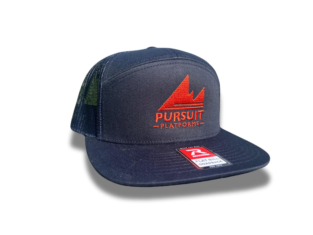 Richardson 7-Panel Trucker Blue orange Panel